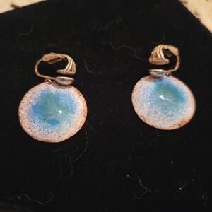 Elegant Blue and Gold Earrings
